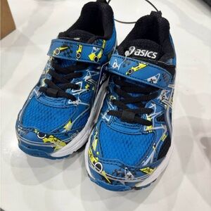 ASICS Kids Blue and Yellow Sneakers
